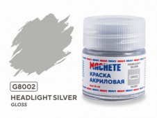G8002 Краска акриловая MACHETE 10 мл, Headlight silver (Серебряный, глянцевый)