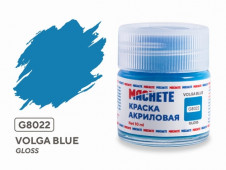 G8022 Краска акриловая MACHETE 10 мл, Volga blue (Голубой, глянцевый)
